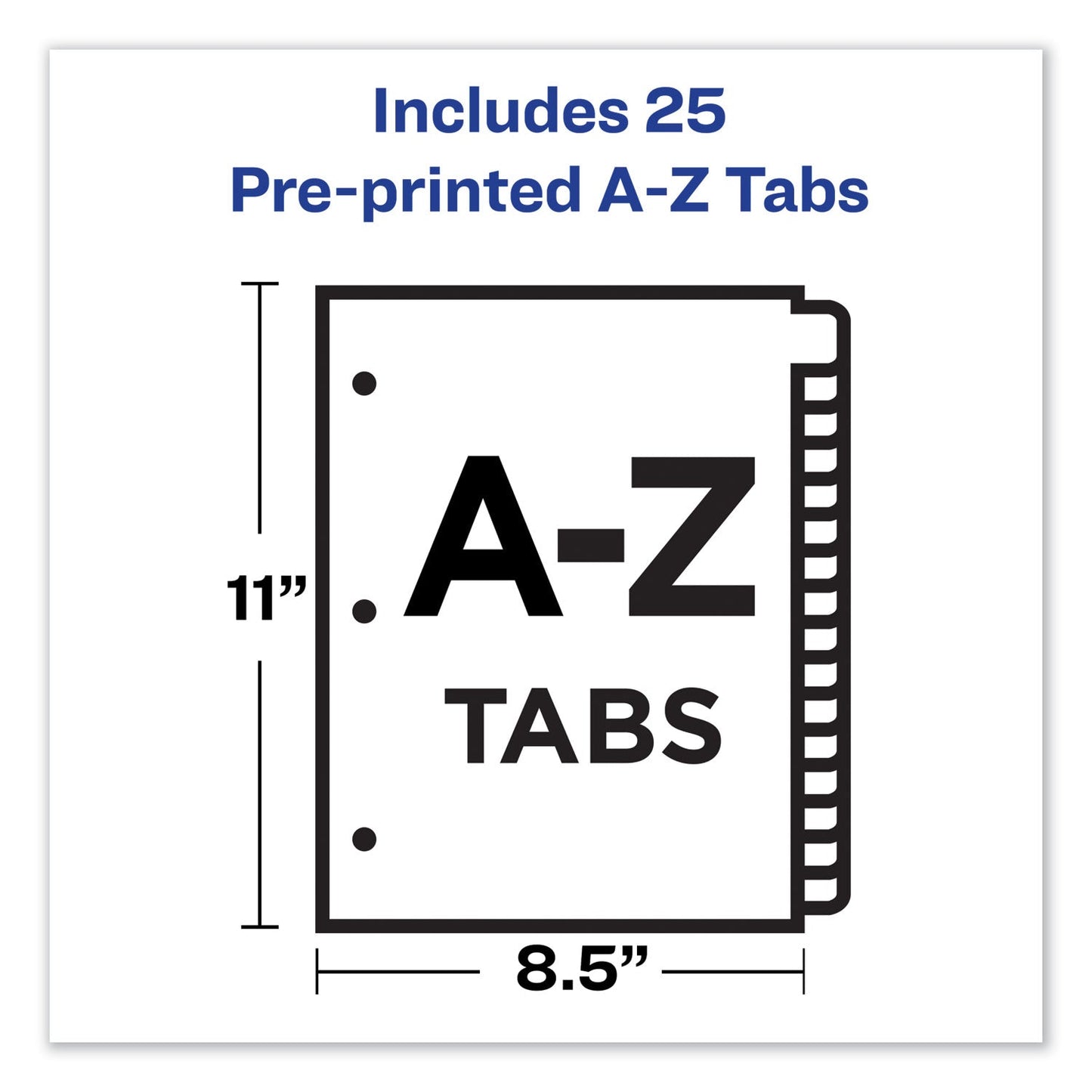 Avery Preprinted Laminated Tab Dividers with Gold Reinforced Binding Edge, 25-Tab, A to Z, 11 x 8.5, Buff, 1 Set
