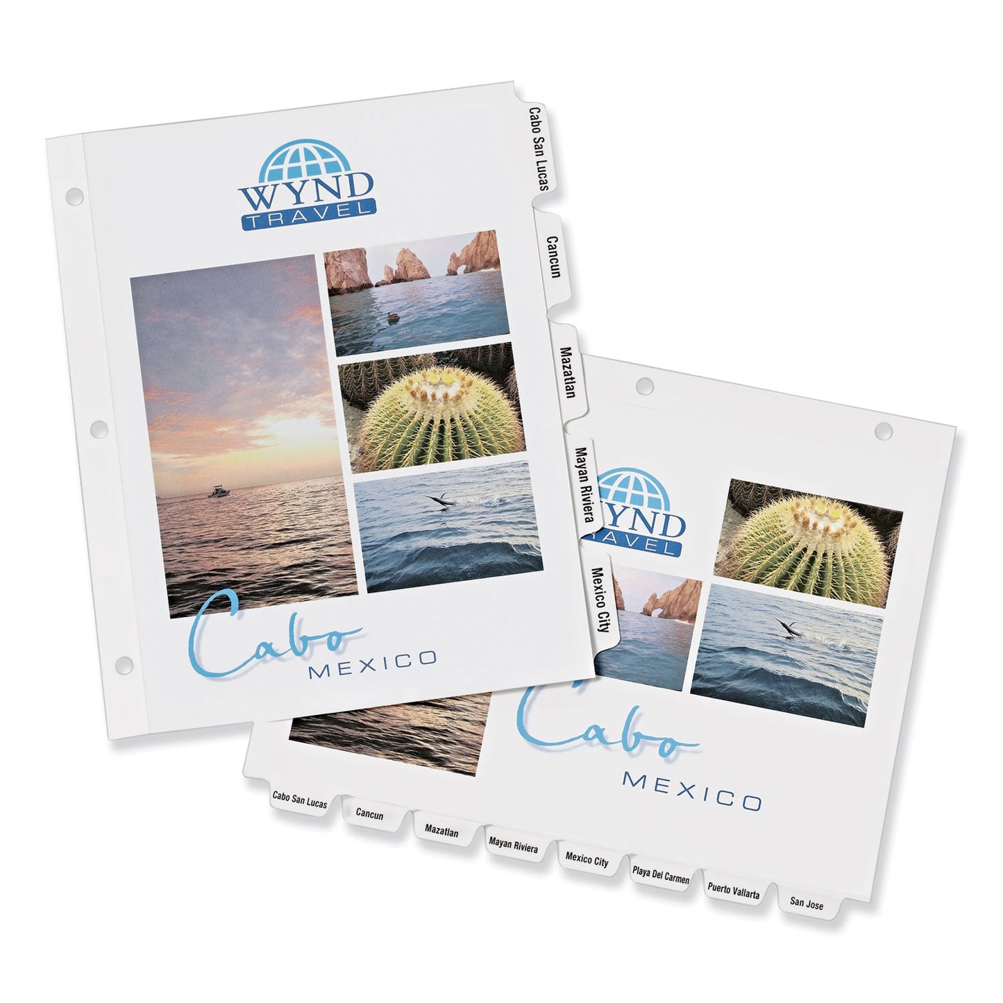 Avery Customizable Print-On Dividers, 3-Hole Punched, 8-Tab, 11 x 8.5, White, 5 Sets
