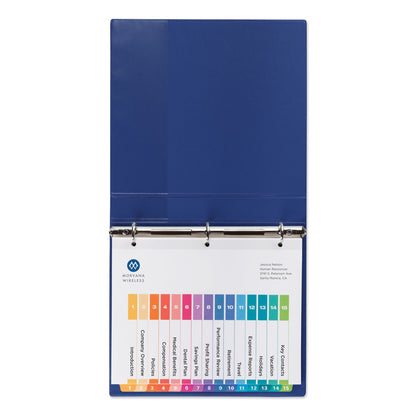 Avery Customizable TOC Ready Index Multicolor Tab Dividers, 15-Tab, 1 to 15, 11 x 8.5, White, Traditional Color Tabs, 1 Set