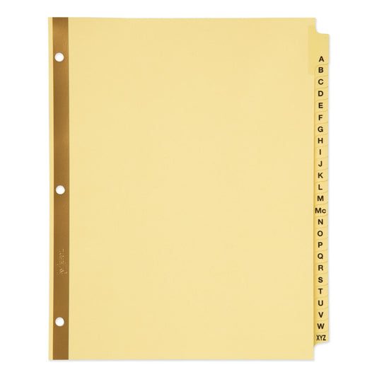 Avery Preprinted Laminated Tab Dividers with Gold Reinforced Binding Edge, 25-Tab, A to Z, 11 x 8.5, Buff, 1 Set