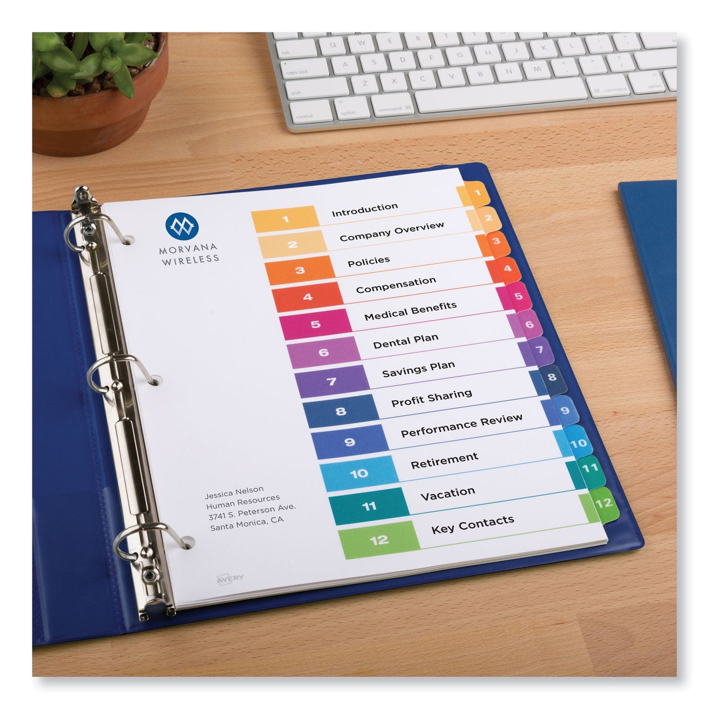 Avery Customizable TOC Ready Index Multicolor Tab Dividers, 12-Tab, 1 to 12, 11 x 8.5, White, Traditional Color Tabs, 6 Sets