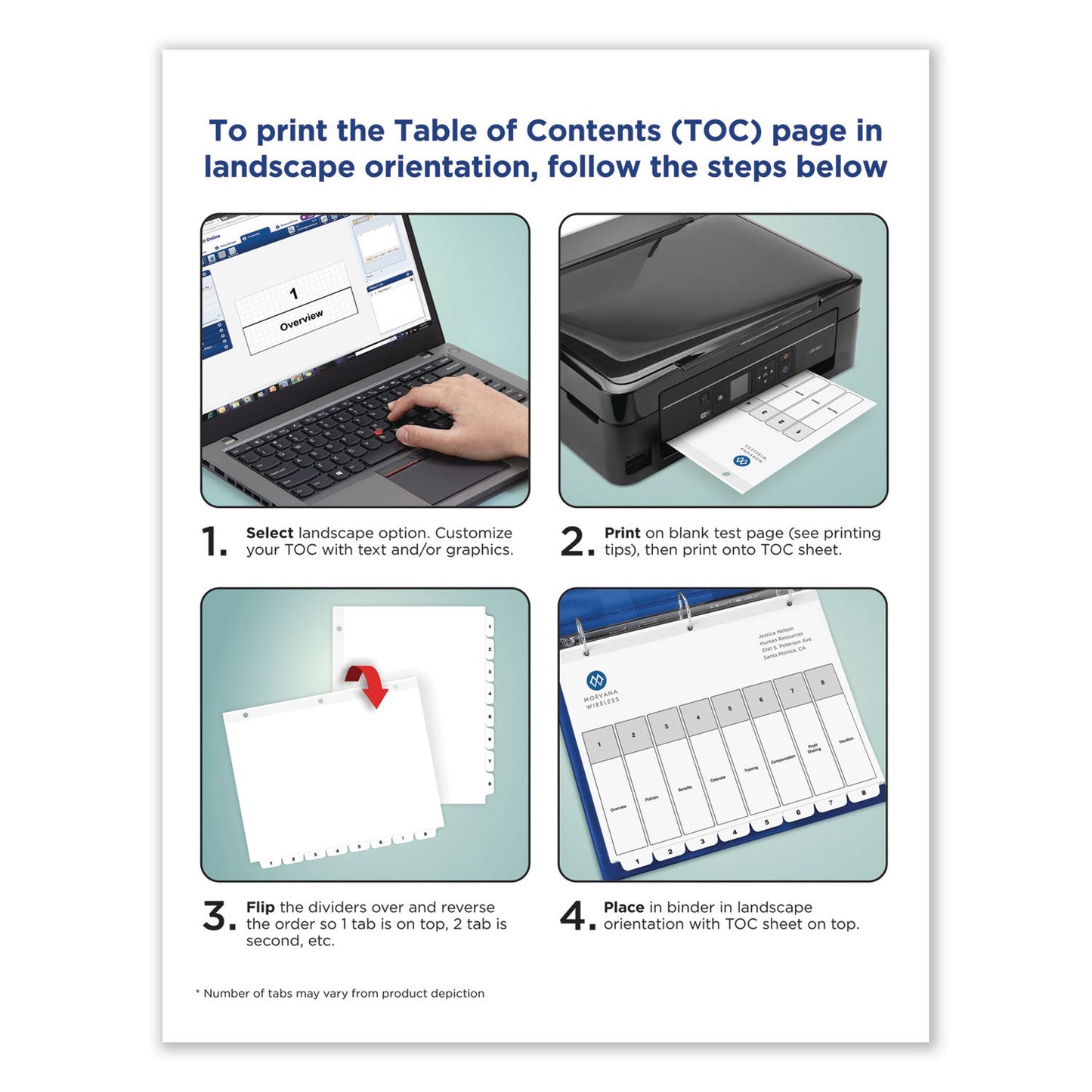 Avery Customizable TOC Ready Index Black and White Dividers, 15-Tab, 1 to 15, 11 x 8.5, 1 Set