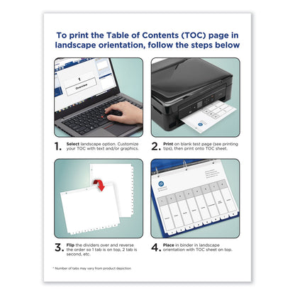Avery Customizable TOC Ready Index Black and White Dividers, 15-Tab, 1 to 15, 11 x 8.5, 1 Set