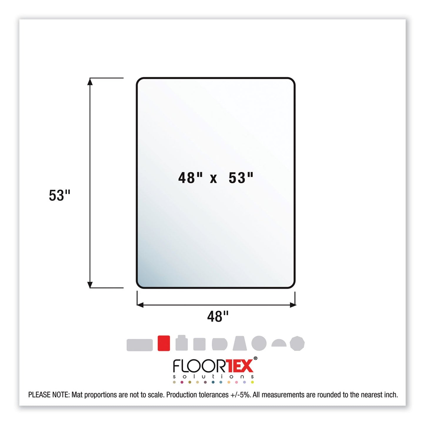 Floortex Cleartex Ultimat Polycarbonate Chair Mat for Low/Medium Pile Carpet, 48 x 53, Clear