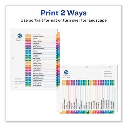 Avery Customizable Table of Contents Ready Index Dividers with Multicolor Tabs, 31-Tab, 1 to 31, 11 x 8.5, White, 1 Set