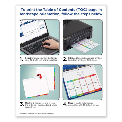 Avery Customizable TOC Ready Index Multicolor Tab Dividers, 10-Tab, 1 to 10, 11 x 8.5, White, Contemporary Color Tabs, 1 Set