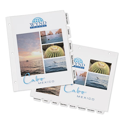 Avery Customizable Print-On Dividers, 3-Hole Punched, 8-Tab, 11 x 8.5, White, 1 Set