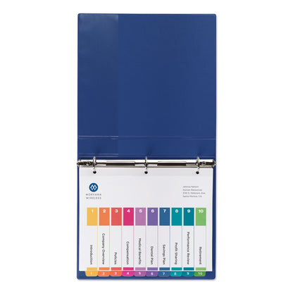 Avery Customizable Table of Contents Ready Index Dividers with Multicolor Tabs, 10-Tab, 1 to 10, 11 x 8.5, White, 3 Sets