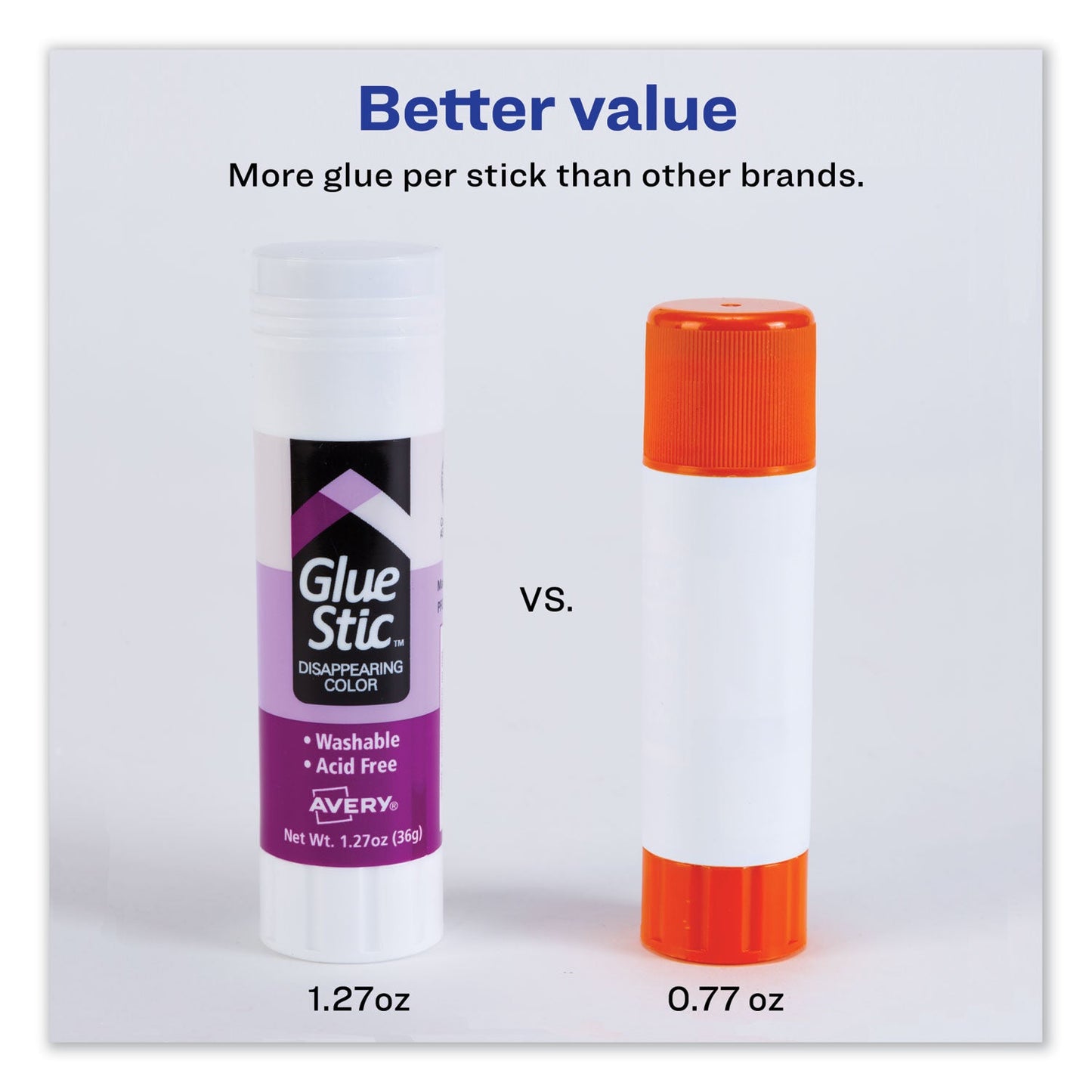 Avery Permanent Glue Stic, 1.27 oz, Applies Purple, Dries Clear