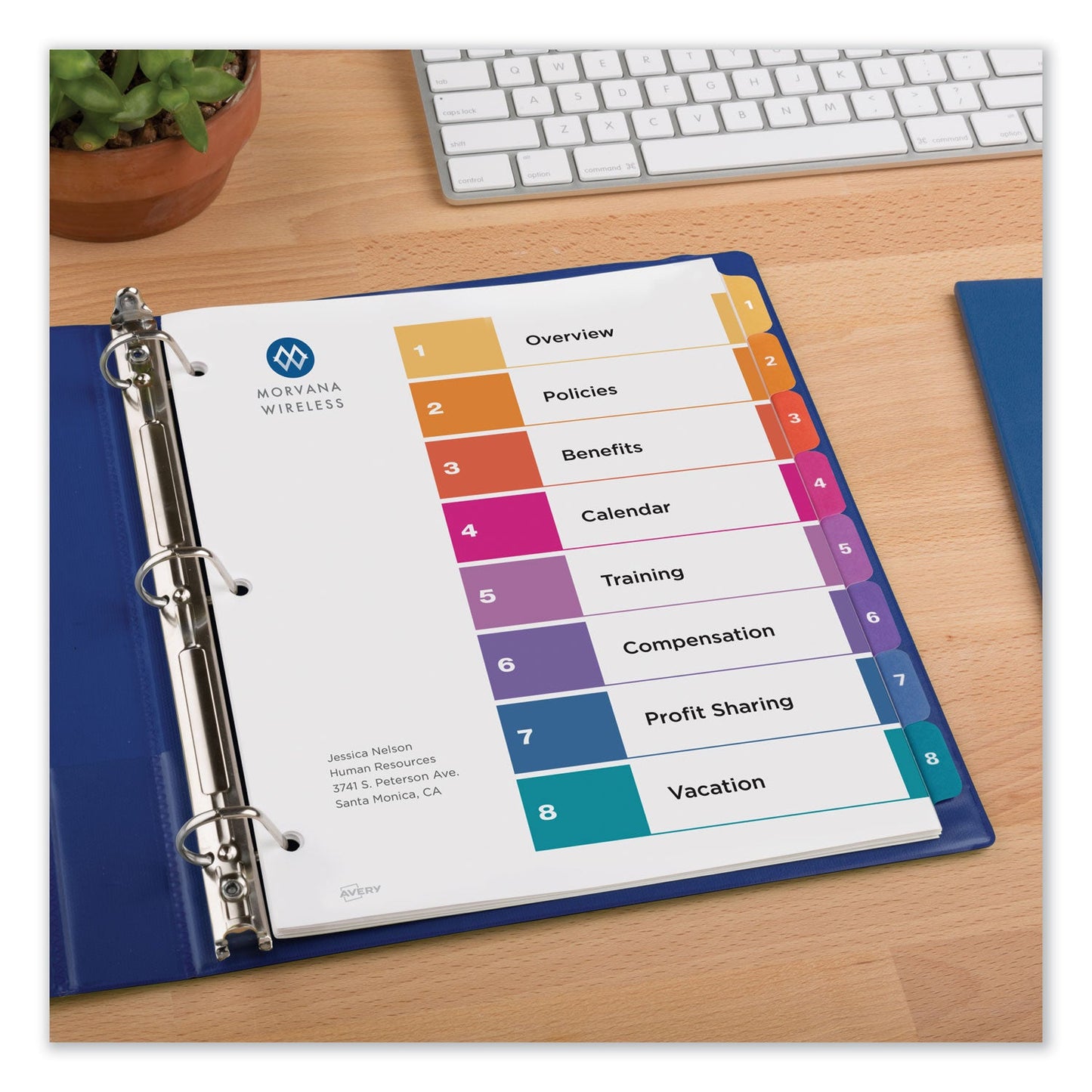 Avery Customizable TOC Ready Index Multicolor Tab Dividers, Uncollated, 8-Tab, 1 to 8, 11 x 8.5, White, 24 Sets