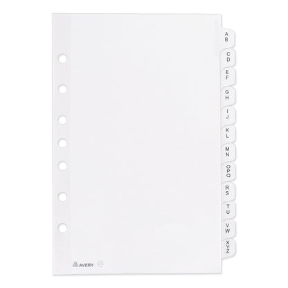 Avery Preprinted Tab Dividers, 12-Tab, A to Z, 8.5 x 5.5, White, 1 Set
