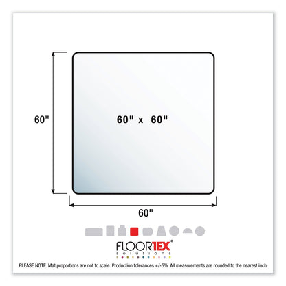 Floortex Cleartex Ultimat XXL Polycarbonate Chair Mat for Hard Floors, 60 x 60, Clear
