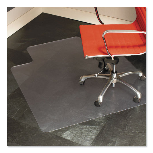 ES Robbins EverLife Chair Mat for Hard Floors, Heavy Use, Rectangular with Lip, 45" x 53", Clear