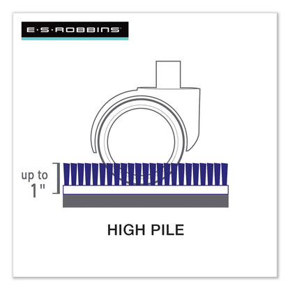 ES Robbins EverLife Intensive Use Chair Mat for High Pile Carpet, Rectangular, 46" x 60", Clear
