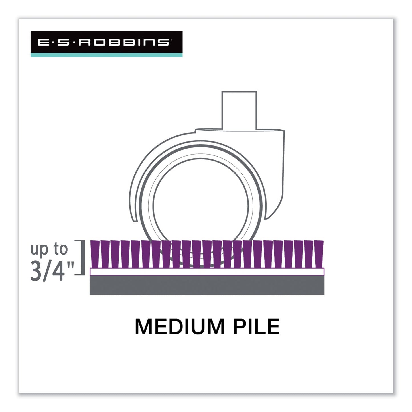 ES Robbins EverLife Chair Mats for Medium Pile Carpet, Rectangular, 46 x 60, Clear