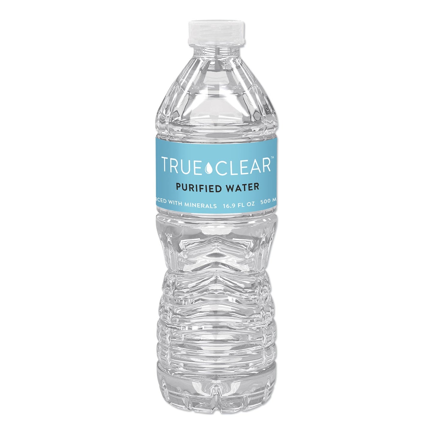 True Clear Purified Bottled Water, 16.9 oz Bottle, 24 Bottles/Carton