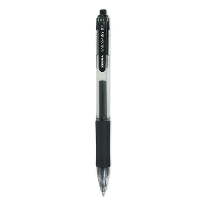 Zebra Sarasa Dry Gel X20 Gel Pen, Retractable, Medium 0.7 mm, Black Ink, Smoke Barrel, 36/Pack