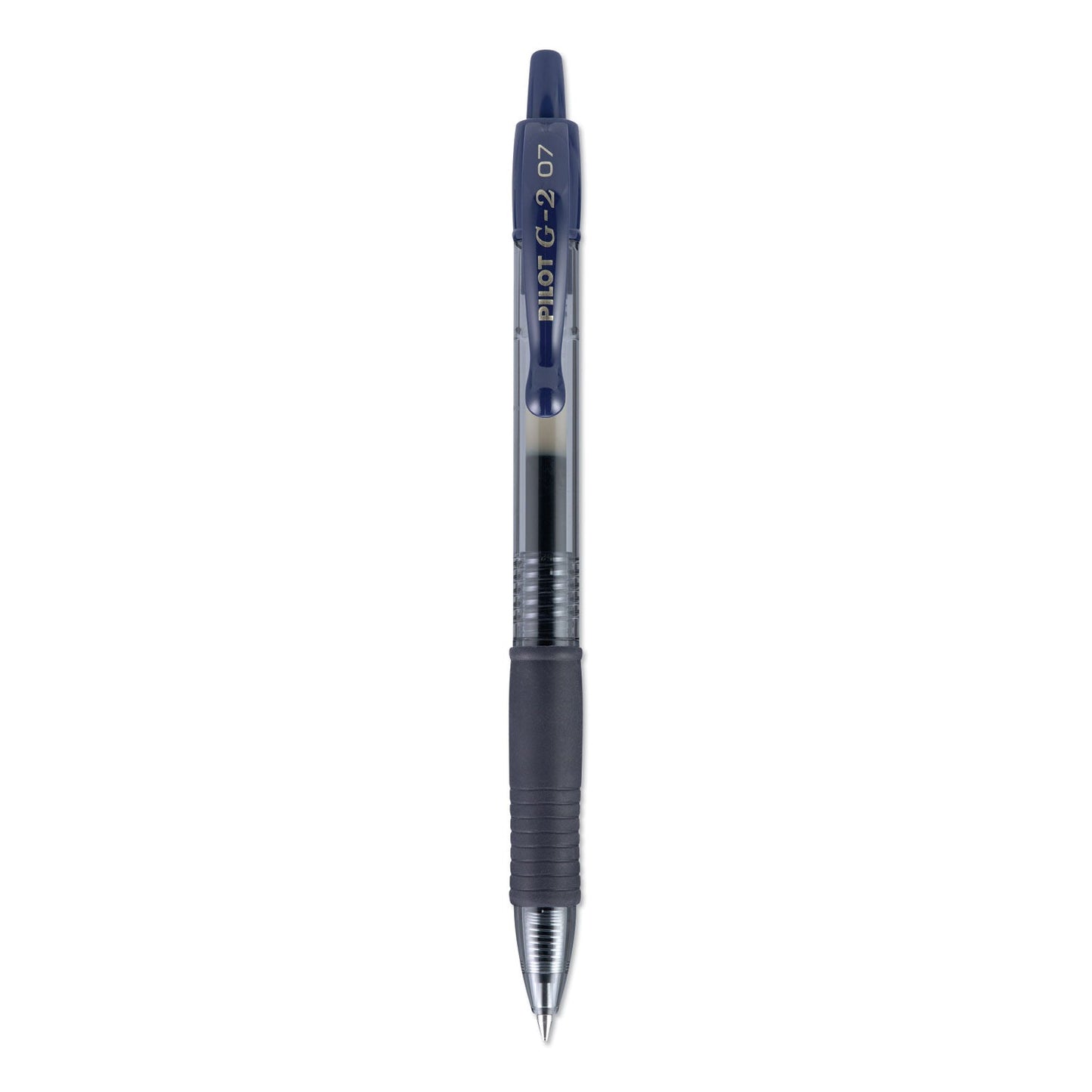 Pilot G2 Premium Gel Pen, Retractable, Fine 0.7 mm, Blue Ink, Smoke Barrel, Dozen