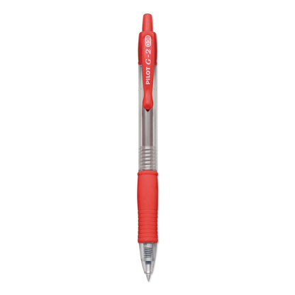 Pilot G2 Premium Gel Pen Convenience Pack, Retractable, Extra-Fine 0.38 mm, Red Ink, Clear/Red Barrel