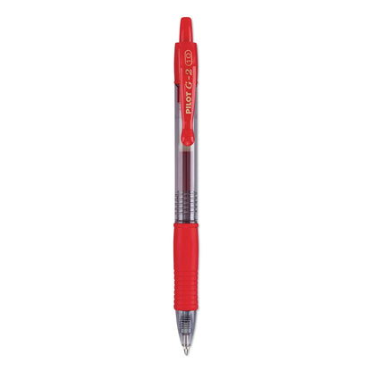 Pilot G2 Premium Gel Pen, Retractable, Bold 1 mm, Red Ink, Smoke Barrel, Dozen
