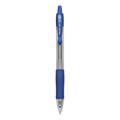 Pilot G2 Premium Gel Pen Convenience Pack, Retractable, Extra-Fine 0.38 mm, Blue Ink, Clear/Blue Barrel, Dozen