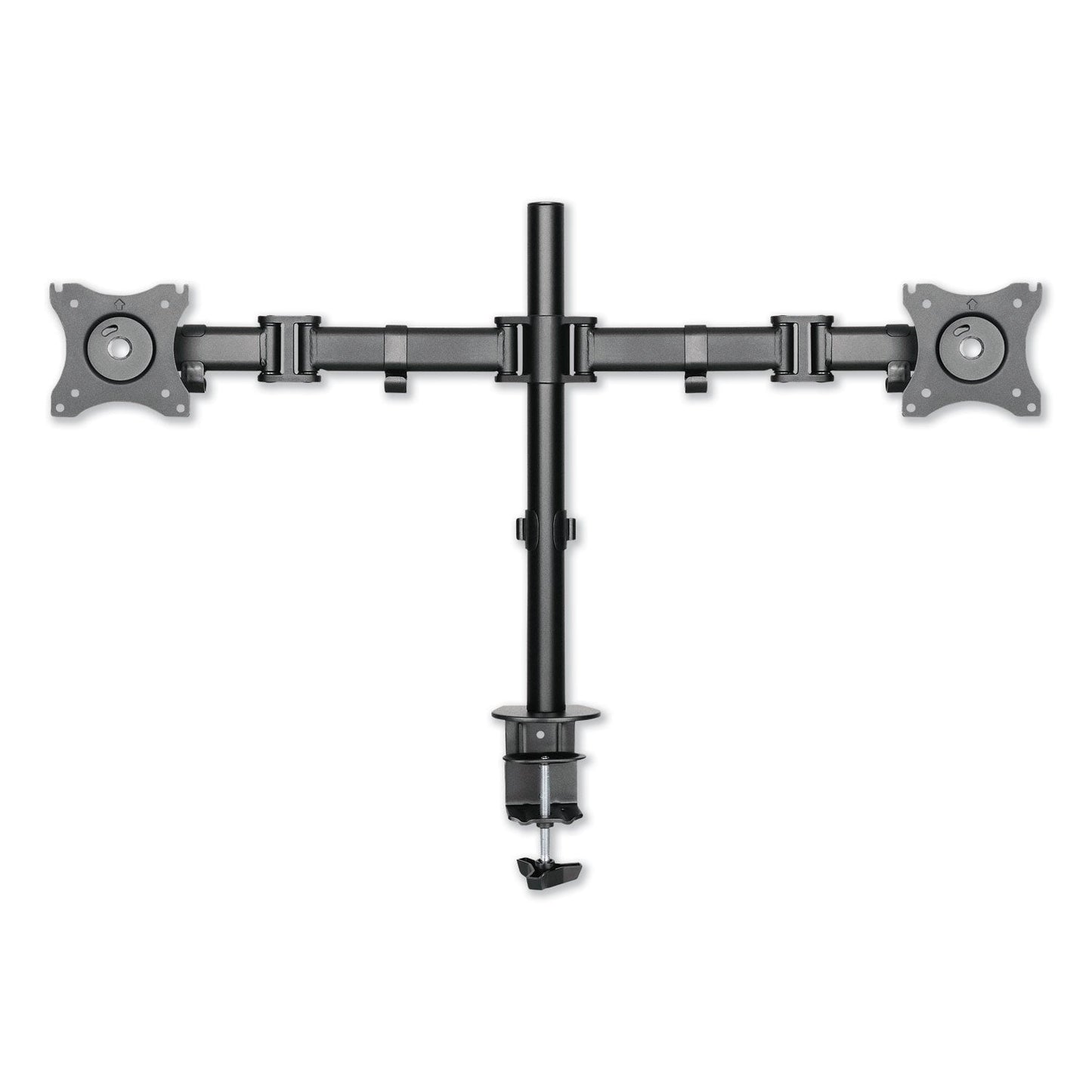 Alera AdaptivErgo Pole-Mounted Dual Monitor Arm for 30" Monitors, 360 deg Rotation, 30 deg Tilt, 360 deg Pan, Black, Supports 22 lb