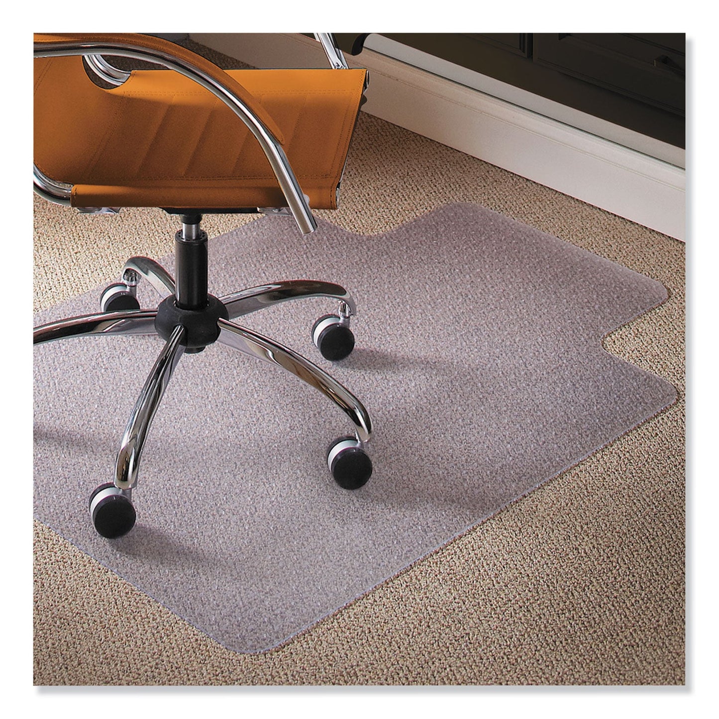 ES Robbins Natural Origins Chair Mat with Lip For Carpet, 36 x 48, Clear