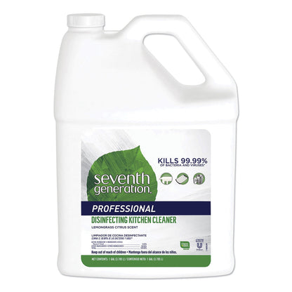 Seventh Generation Disinfecting Kitchen Cleaner, Lemongrass Citrus, 1 gal Bottle, 2/Carton
