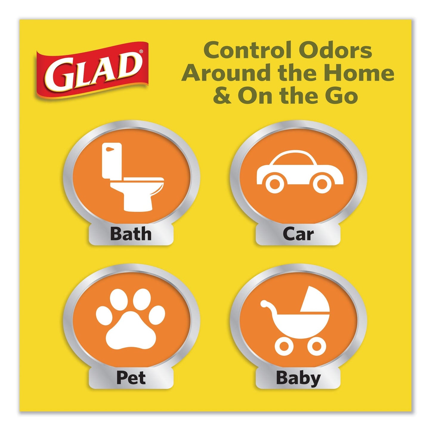 Glad OdorShield Medium Quick-Tie Trash Bags, 8 gal, 0.57 mil, 21.63" x 23", White, 156/Carton