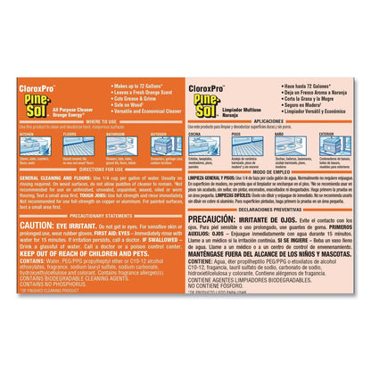 Pine-Sol All-Purpose Cleaner, Orange Energy, 144 oz Bottle, 3/Carton