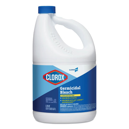 Clorox Concentrated Germicidal Bleach, Regular, 121 oz Bottle, 3/Carton