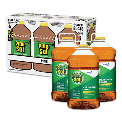 Pine-Sol Multi-Surface Cleaner Disinfectant, Pine, 144oz Bottle, 3 Bottles/Carton