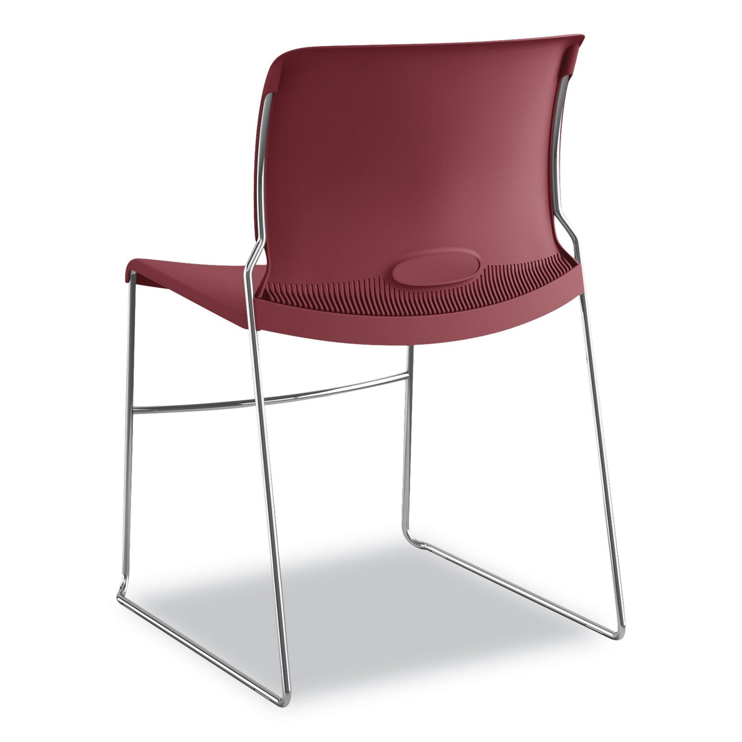 HON Olson Stacker High Density Chair, Supports Up to 300 lb, Mulberry Seat/Back, Chrome Base, 4/Carton