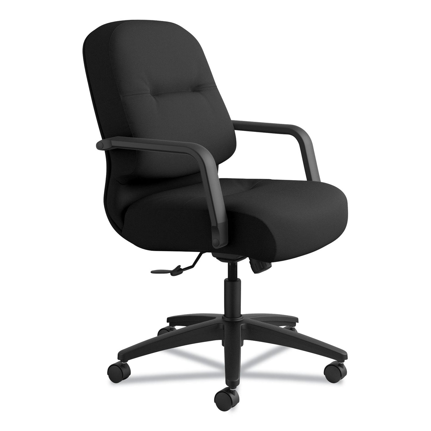 HON Pillow-Soft 2090 Series Managerial Mid-Back Swivel/Tilt Chair, Supports Up to 300 lb, 17" to 21" Seat Height, Black