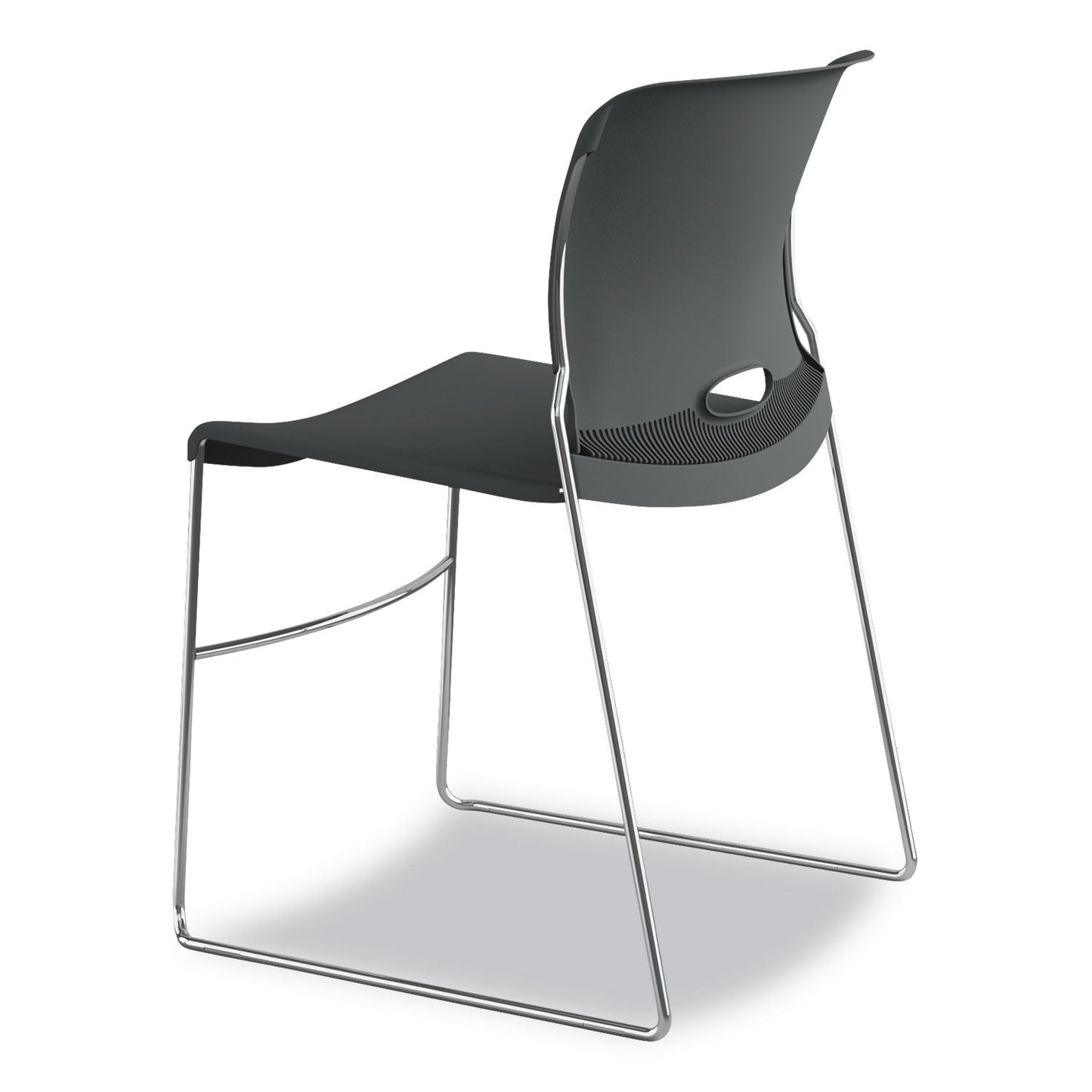 HON Olson Stacker High Density Chair, Supports Up to 300 lb, Lava Seat/Back, Chrome Base, 4/Carton