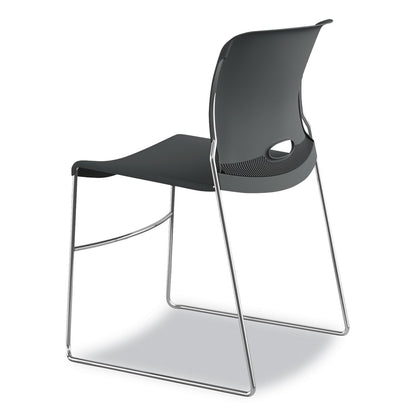 HON Olson Stacker High Density Chair, Supports Up to 300 lb, Lava Seat/Back, Chrome Base, 4/Carton