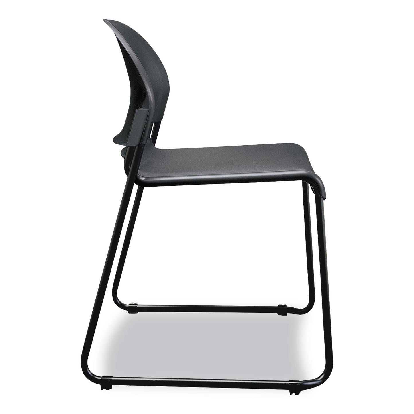 HON GuestStacker High Density Chairs, Supports Up to 300 lb, Lava Seat/Back, Black Base, 4/Carton