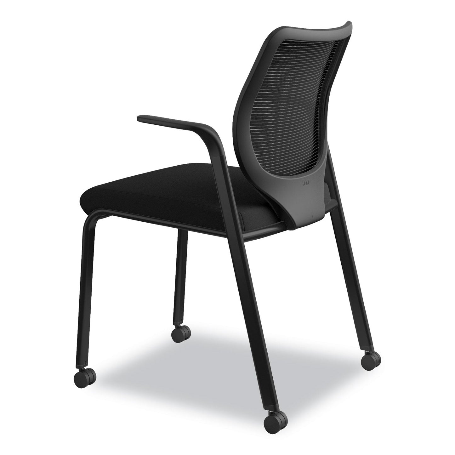 HON Nucleus Series Multipurpose Stacking Chair, ilira-Stretch M4 Back, Supports Up to 300 lb, Black