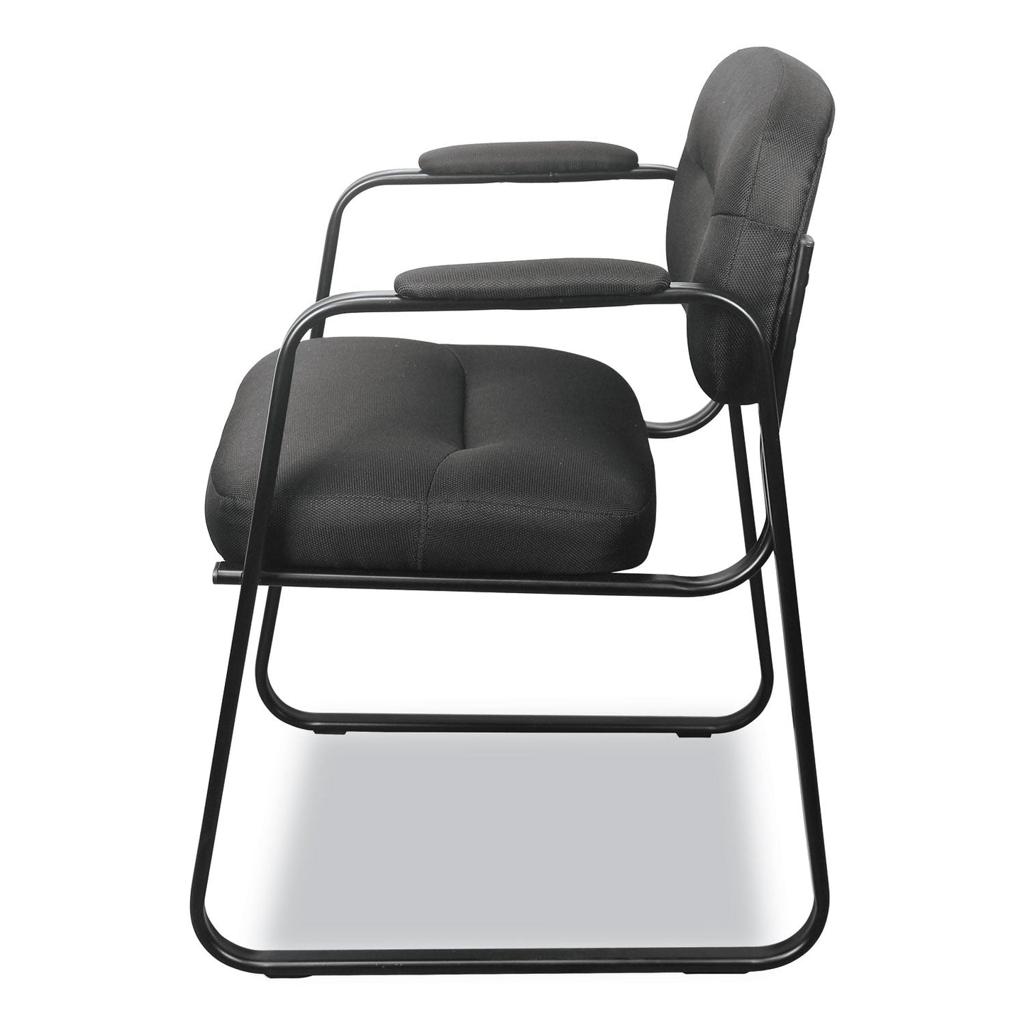 HON HVL653 Leather Guest Chair, 22.25" x 23" x 32", Black