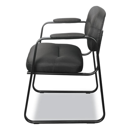 HON HVL653 Leather Guest Chair, 22.25" x 23" x 32", Black