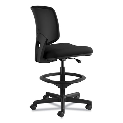 HON Volt Series Adjustable Task Stool, Supports Up to 275 lb, 22.88" to 32.38" Seat Height, Black