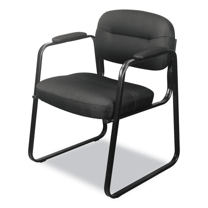 HON HVL653 Leather Guest Chair, 22.25" x 23" x 32", Black