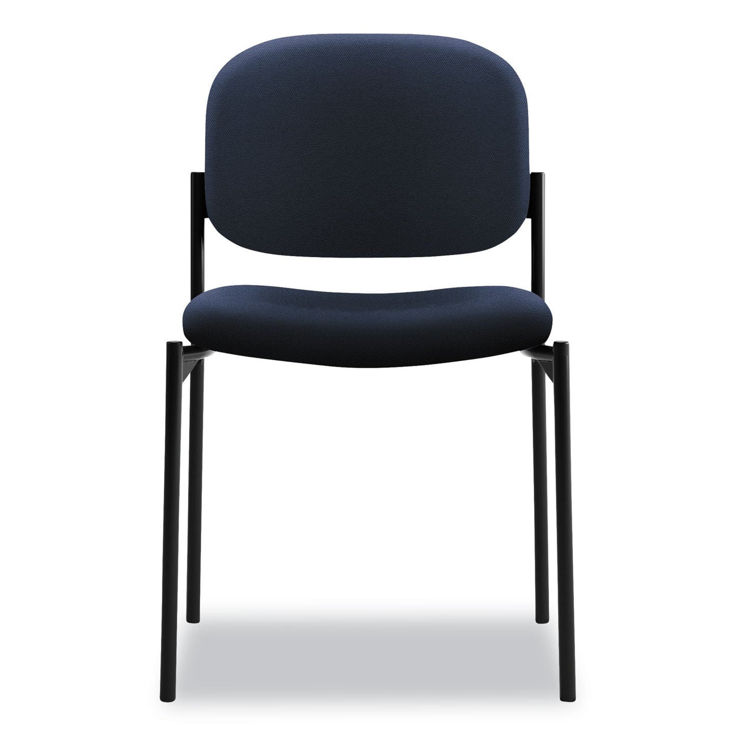 HON VL606 Stacking Guest Chair without Arms, Supports Up to 250 lb, Navy Seat/Back, Black Base