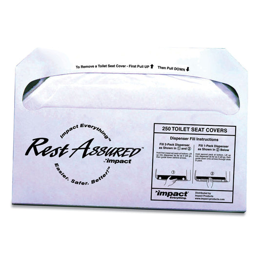 Impact Rest Assured Seat Covers, 14.25 x 16.85, White, 250/Pack, 20 Packs/Carton