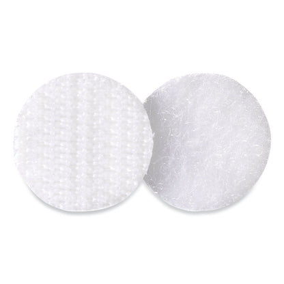 VELCRO Sticky-Back Fasteners, Removable Adhesive, 0.63" dia, White, 15/Pack