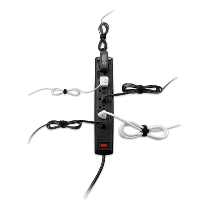 VELCRO ONE-WRAP Pre-Cut Thin Ties, 0.5" x 15", Black/Gray, 30/Pack