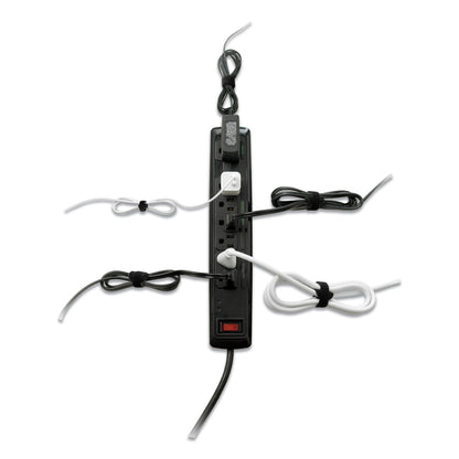 VELCRO ONE-WRAP Pre-Cut Thin Ties, 0.25" x 8", Black, 25/Pack