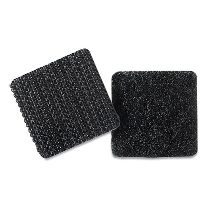VELCRO Sticky-Back Fasteners, Removable Adhesive, 0.88" x 0.88", Black, 12/Pack