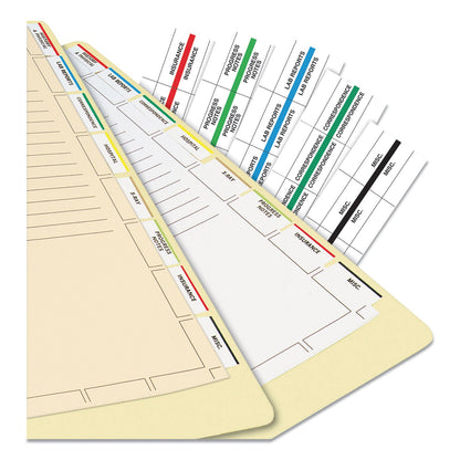Tabbies Medical Chart Index Divider Sheets, Untabbed, 11 x 8.5, Manila, 400/Box
