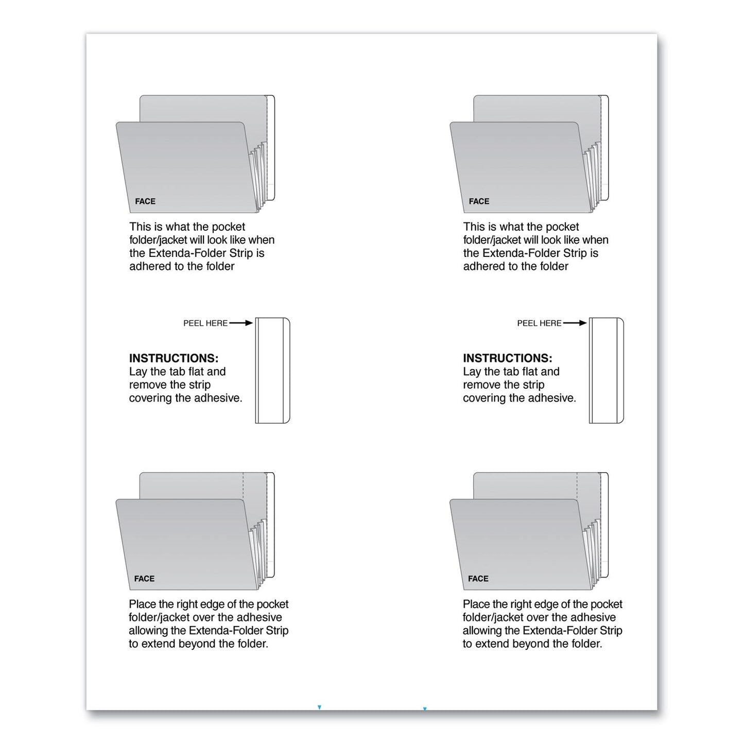 Tabbies File Folder End Tab Converter Extenda Strip, 3.25 x 9.5, White